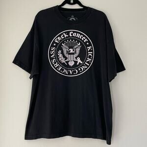 F*ck Cancer Foundation Graphic Tee Black 2XL XXL Eagle 100% Cotton USA Made